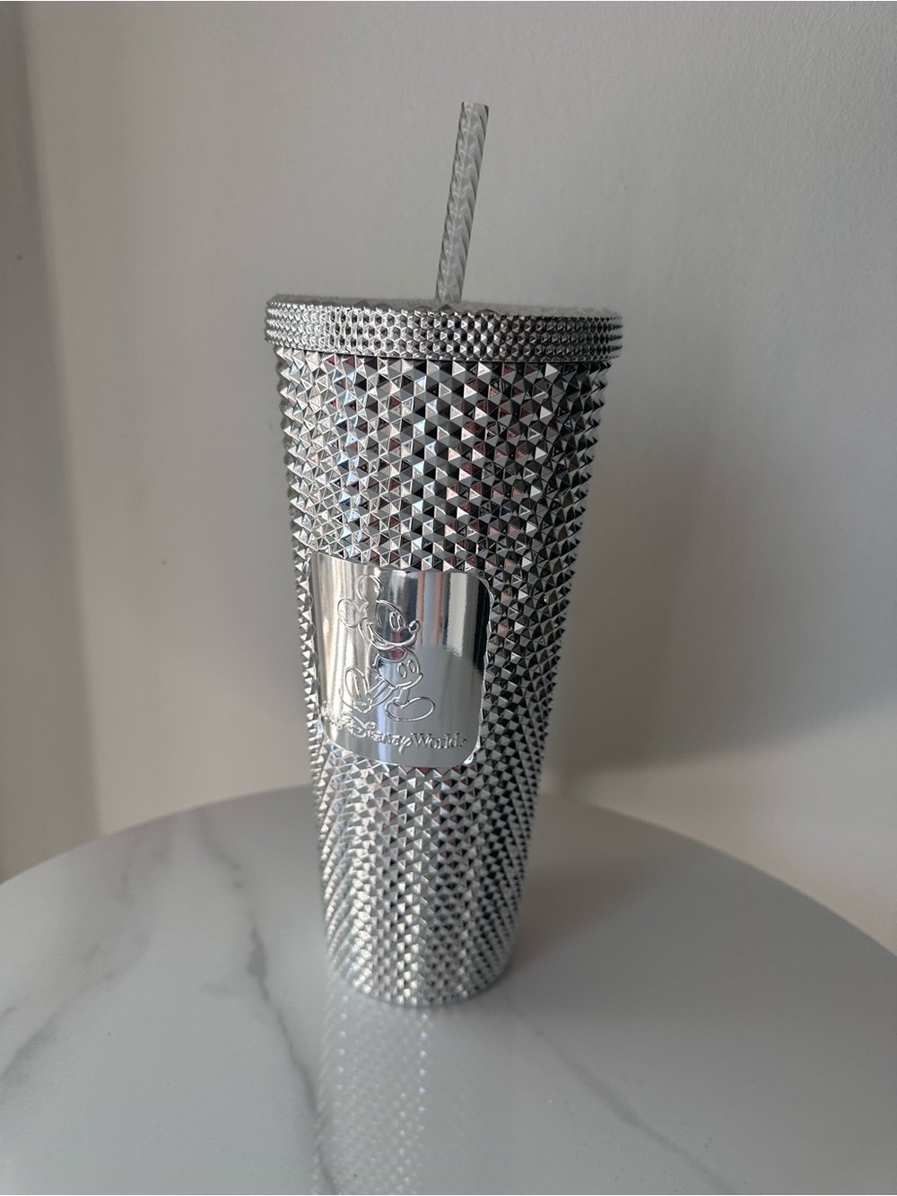 DISNEY100 x STARBUCKS Platinum Silver Studded Tumbler Disney World Mickey Mouse